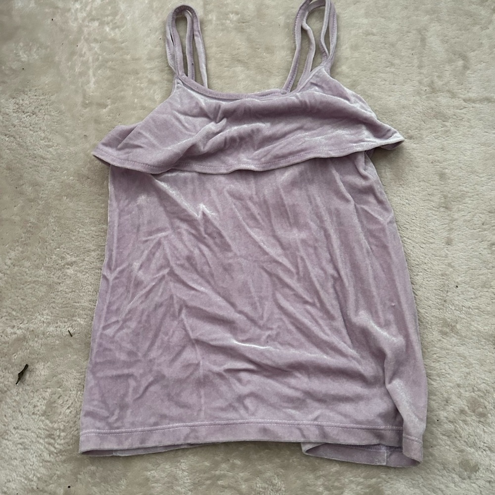 The Children's Place Lilac Velvet Ruffle Tank Top
